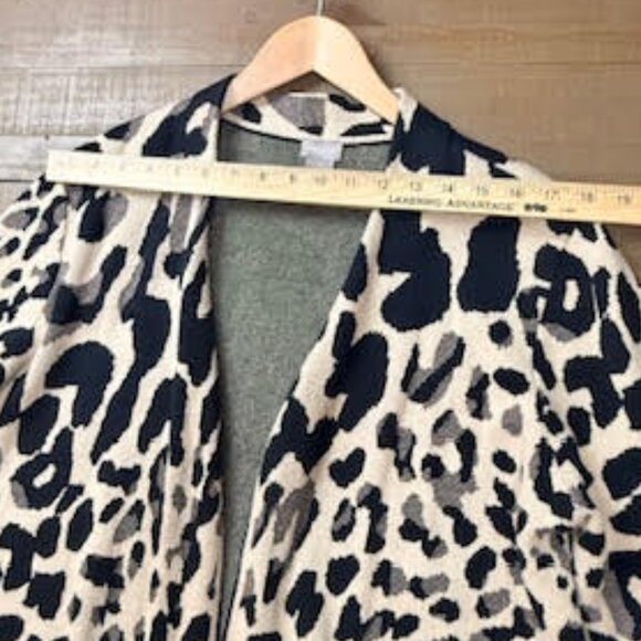 Chico’s Leopard Print Open Front Cardigan Sweater Jacket Women’s Size 3 (XL/16) - Picture 9 of 14